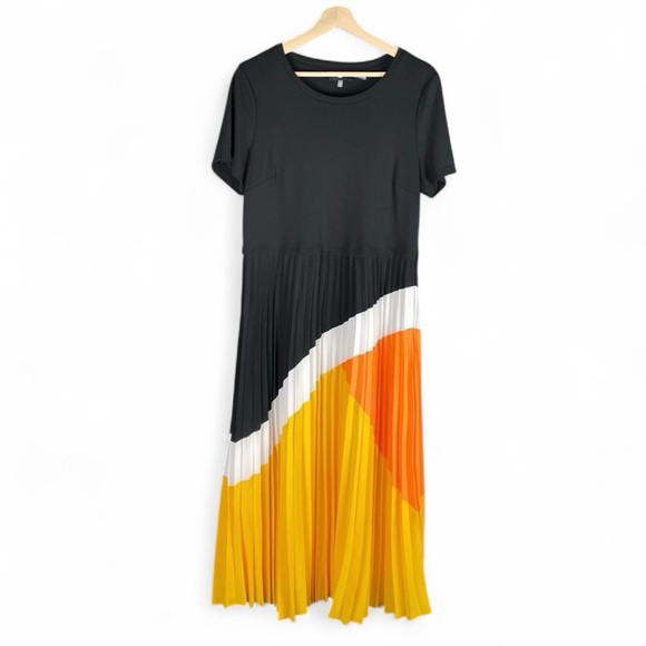 Karl Lagerfeld Dresses & Skirts - KARL LAGERFELD PARIS Women's L Pleated-Skirt Midi Dress Office Event Black Artsy